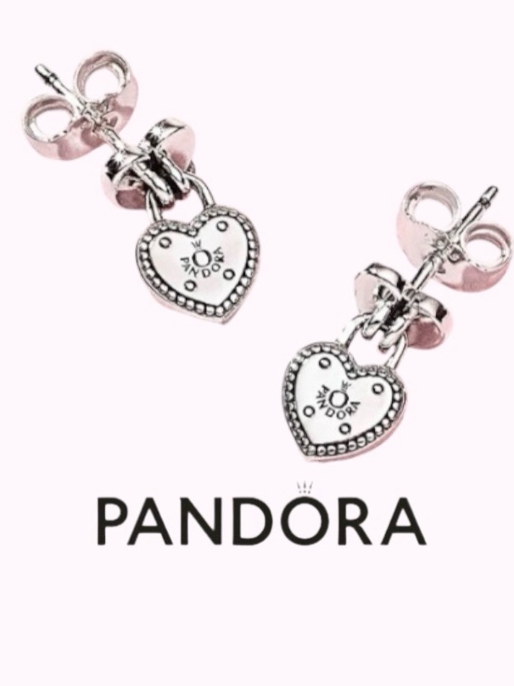 PANDORA Love Locks Heart-Shaped Dangle Earrings, Sterling Silver 925
